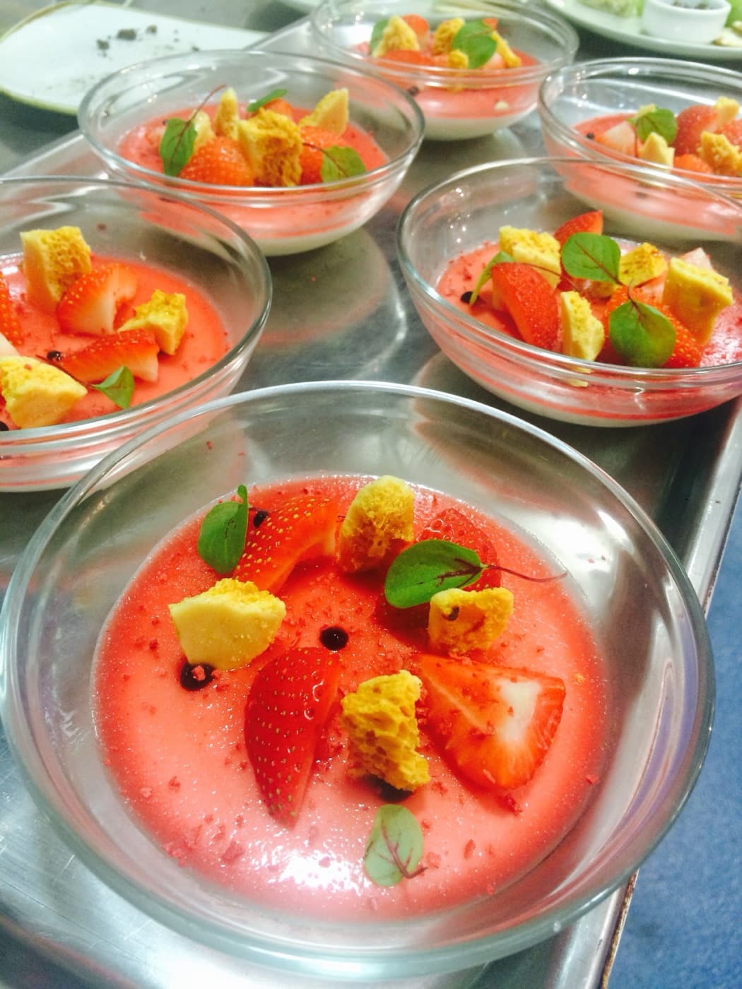 Strawberry panna cotta