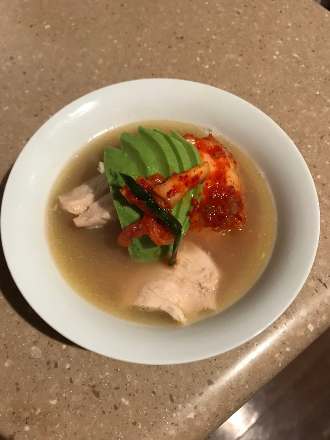 Chicken kimchi broth