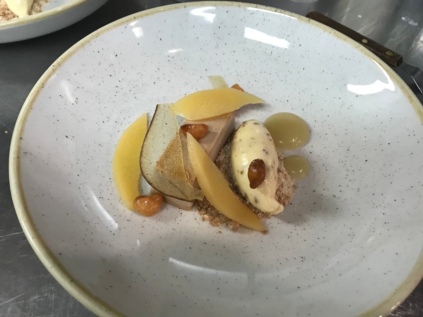 Almond and peach dessert