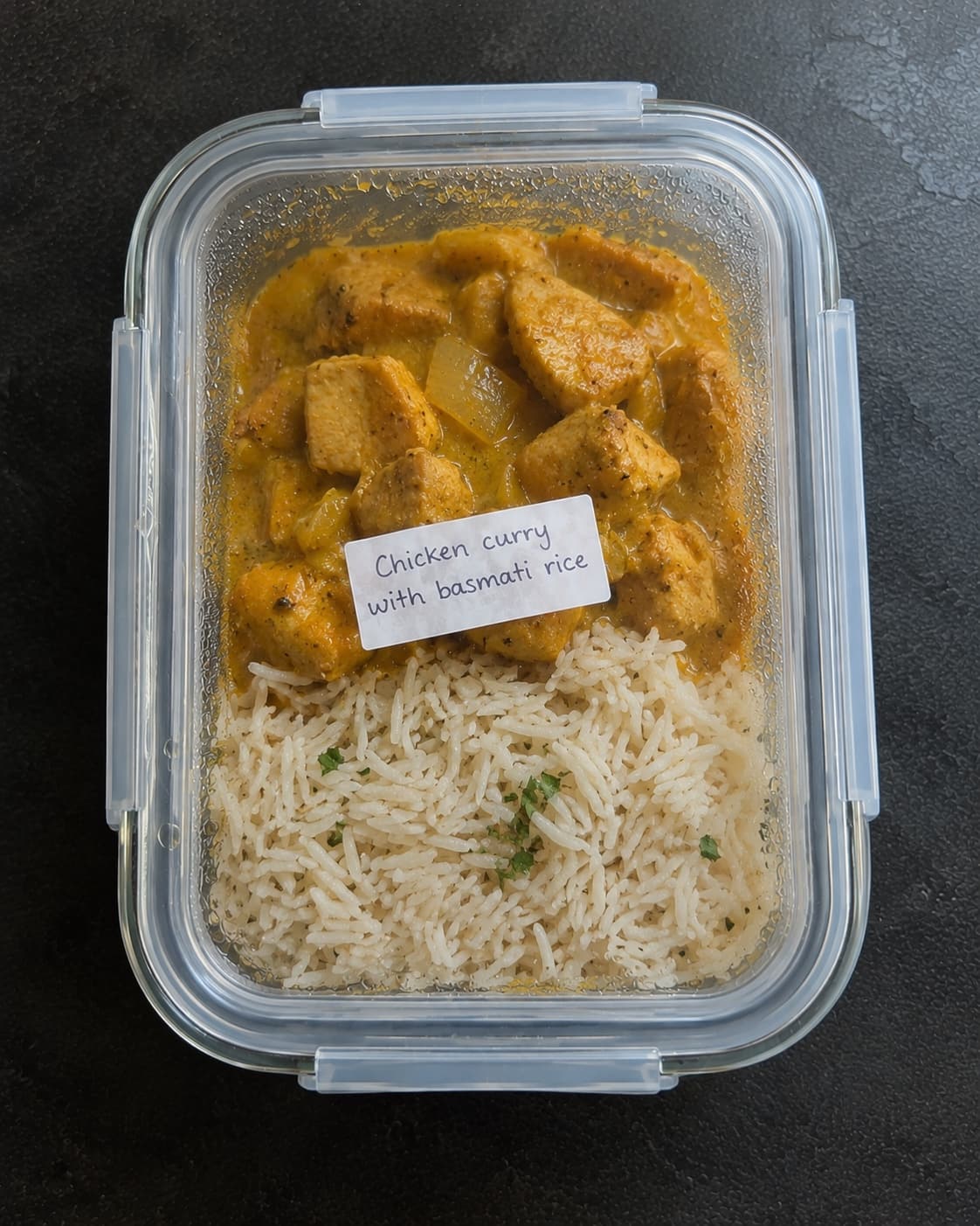 Chicken curry with basmati rice