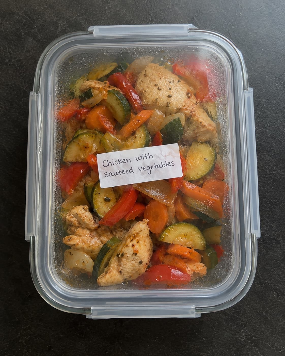Chicken with sauteed vegetables