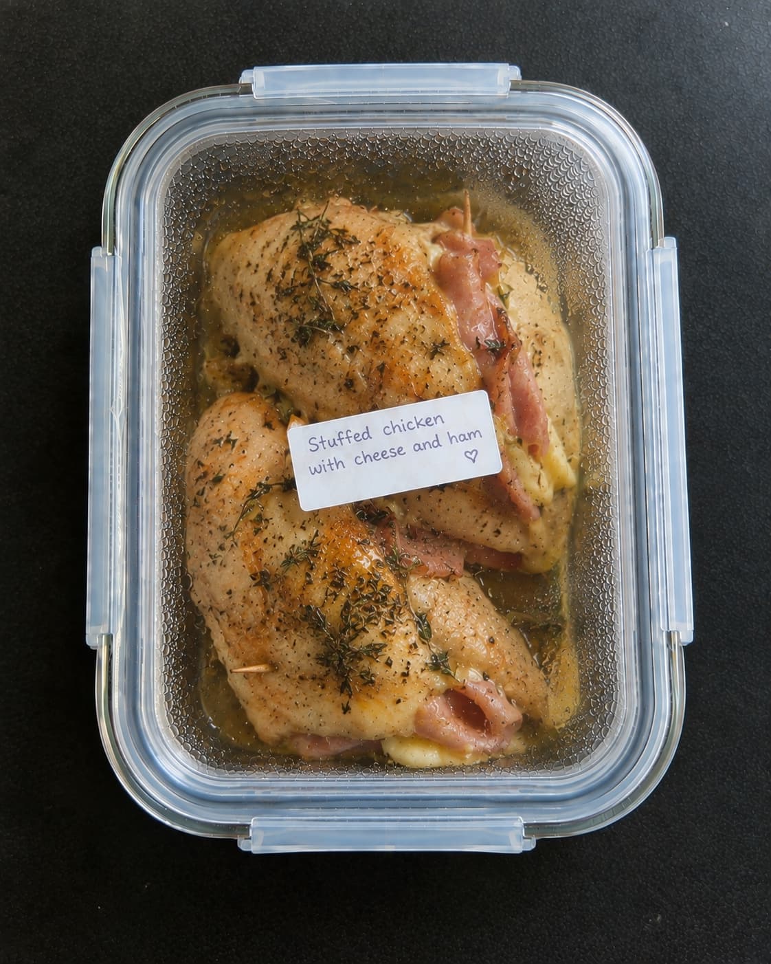 Stuffed chicken with cheese and ham